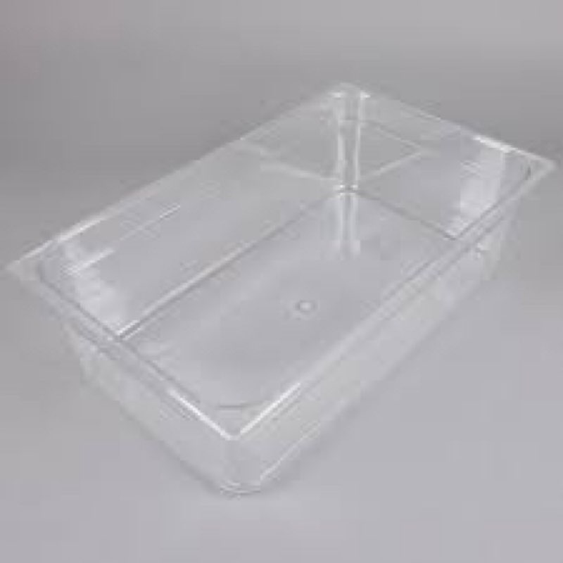 (18 pcs)CLEAR PLASTIC 1/3 SIZE COLD FOOD STORAGE CONTAINER - 8\" DEPTH