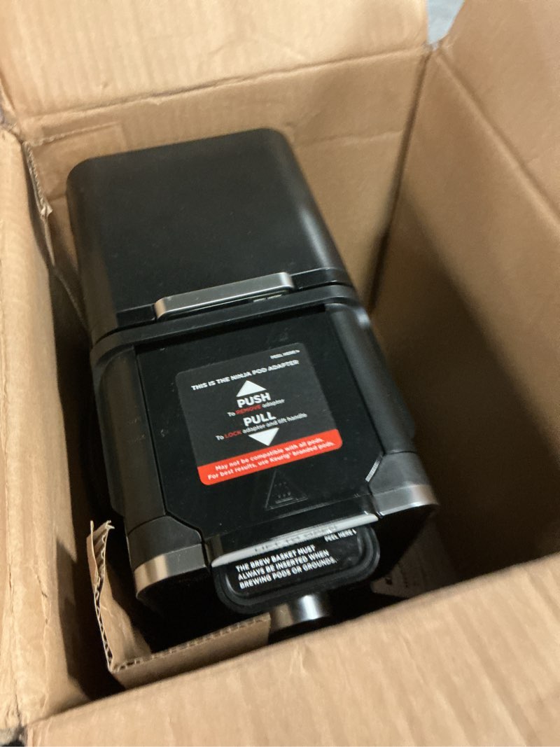 Condition photo showing As Is for ninja hot and iced coffee maker, single serve coffee maker and drip coffee machine, dualbrew pro specialty 12-cup with k-cup combo, includes permanent filter, cfp307 frother + permanent filter