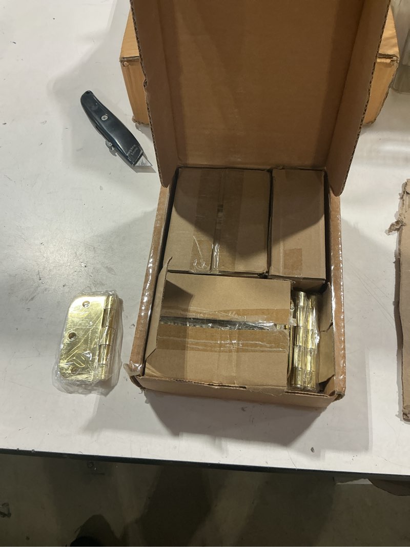 Condition photo showing Good Condition for tdchinges residential door hinges polished brass 3.5 inch x 3 1/2\" rounded | 30 pack rounded exterior interior standard bifold hollow core wood doors office bedroom study rental dorm attic home hardware
