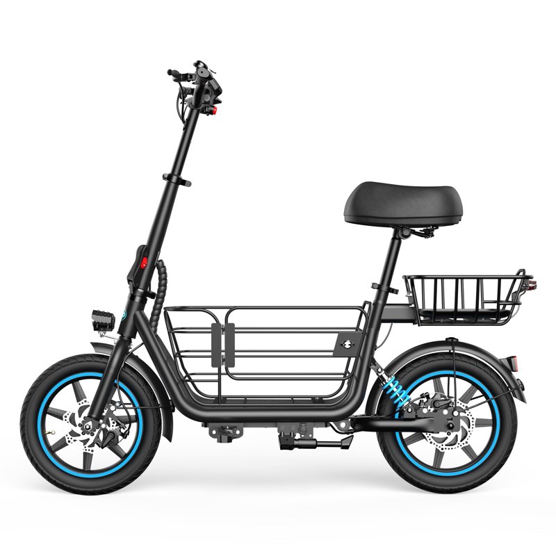 gyroor c1 plus electric scooter for adults with seat & pet basket - 30 miles range 650w motor 48v 13