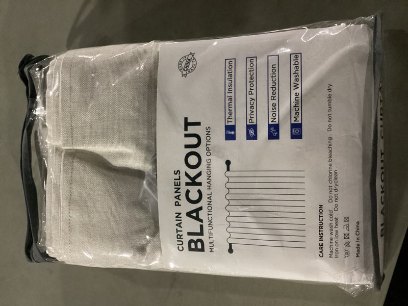Condition photo showing New/Like New for INOVADAY 100% Blackout Curtains for Bedroom, Black Out Curtains 84 Inch Long, Clip Rings Linen Blackout Drapes, Thermal Insulated Room Darkening for Living Room, 1 Panel - Cream,W102xL84 Cream 102"W x 84"L (Pack of 1)