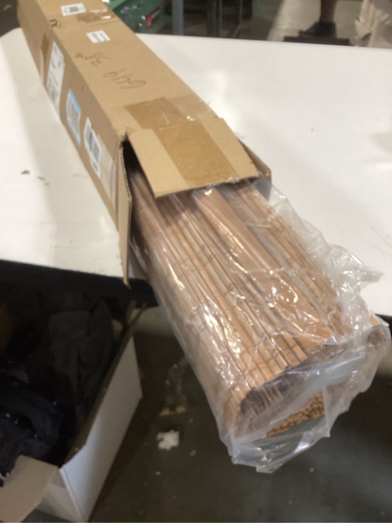 Condition photo showing Good Condition for lazblinds no tools no drill cordless bamboo roman shades, light filtering window treatment, roll up bamboo blinds for window 35'' w x 64'' h, ceylon light russet ceylon light russet 35'' w x 64'' h