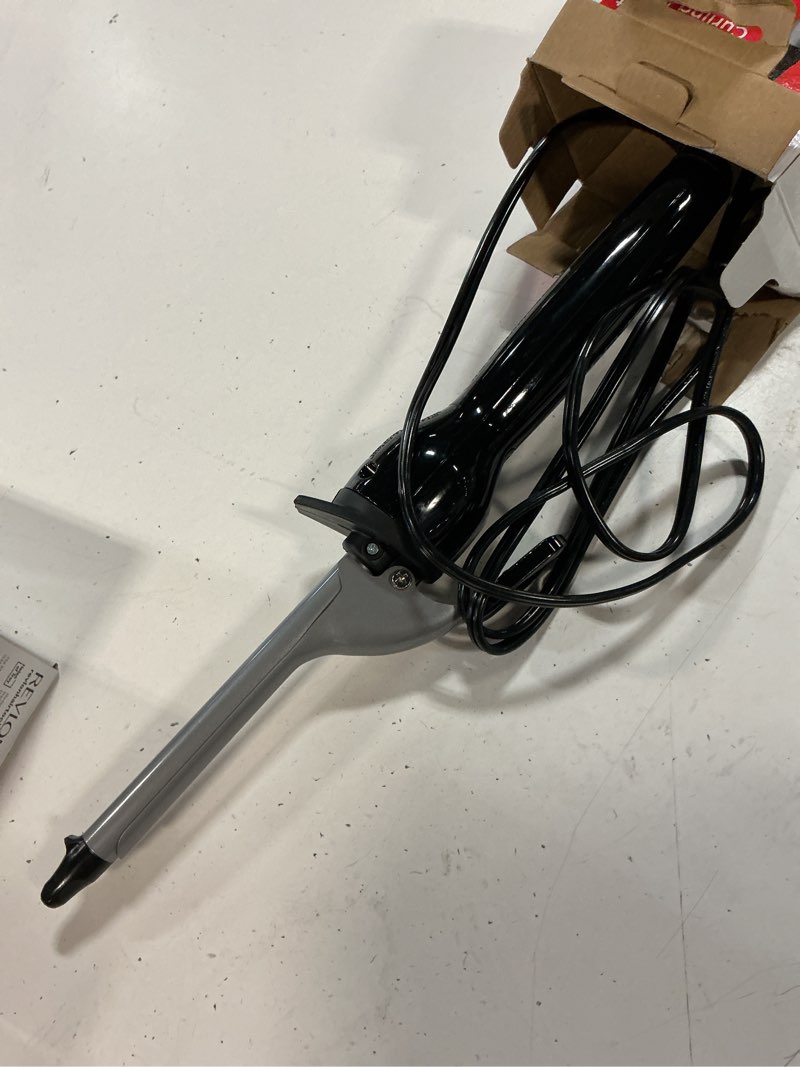 Condition photo showing As Is for revlon perfect heat 1/2" triple ceramic curling iron, black