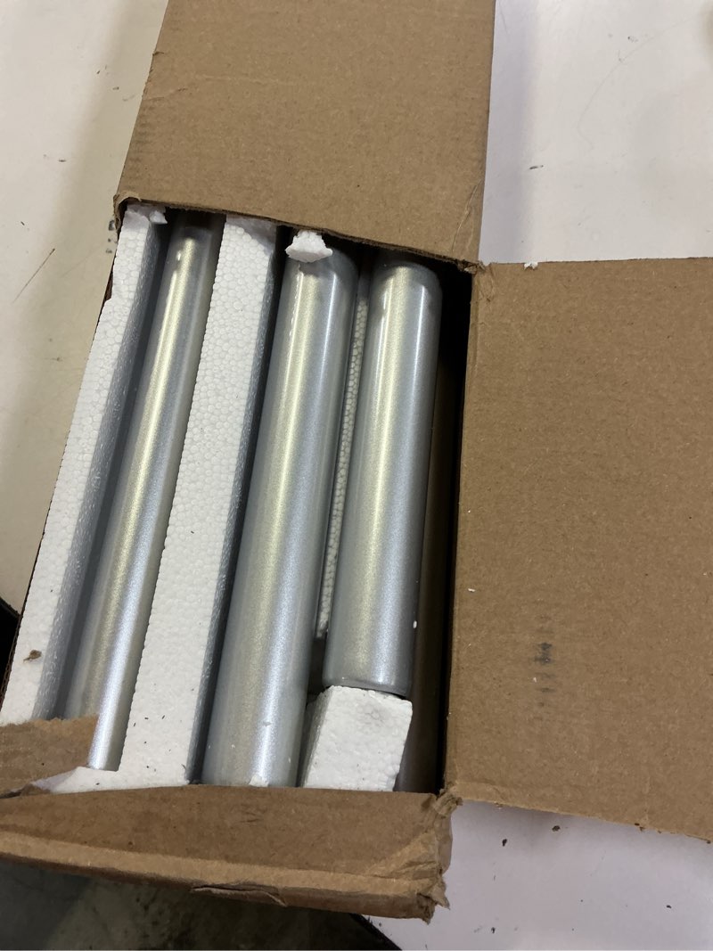 Condition photo showing Good Condition for 1 inch double curtain rods 72 to 144 inches (6 to 12 ft), usfook silver drapery rods for windows, telescoping dual curtain rod with translucent finials, decoration for home 72-144" silver