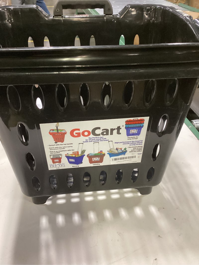 Condition photo showing Good Condition for dbest products GoCart, Black Grocery Cart Shopping Laundry Basket on Wheels Standard Black