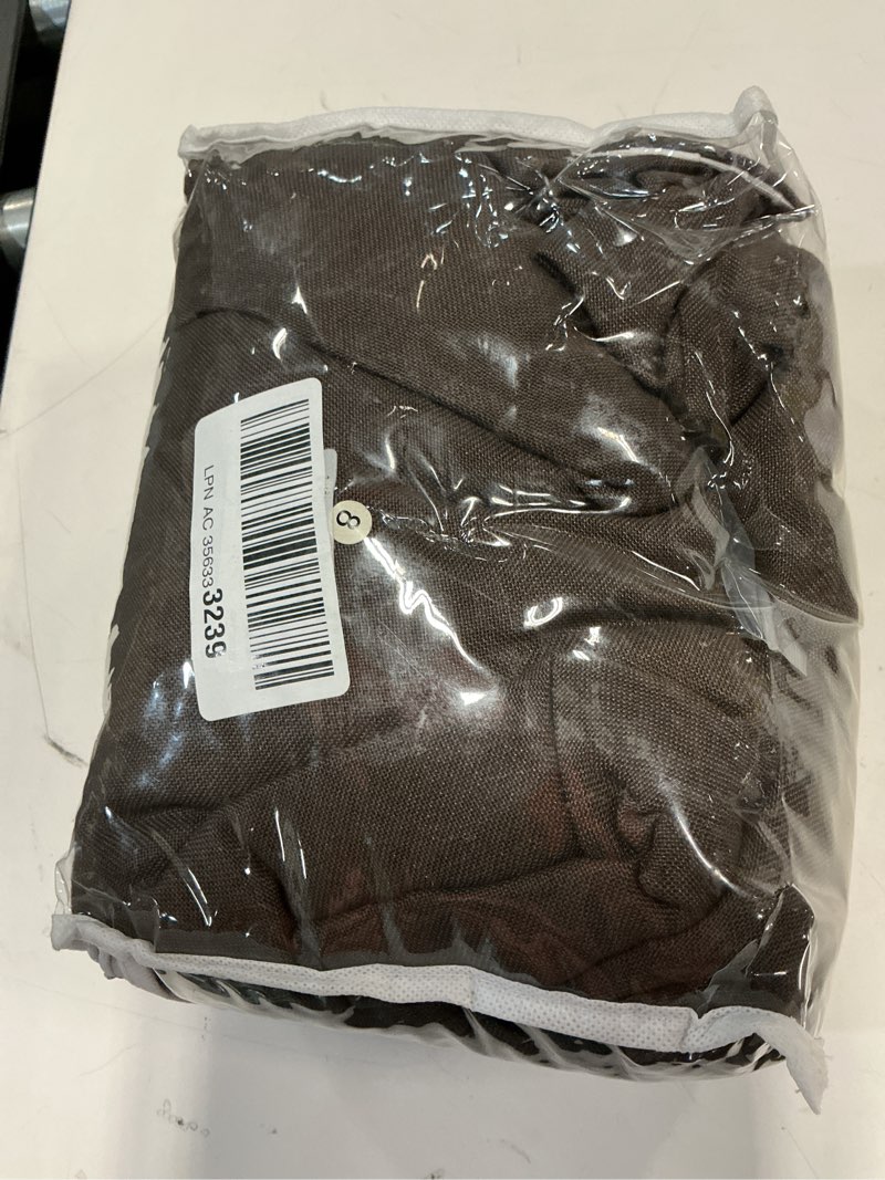 Condition photo showing New/Like New for SHINELAND Taupe Brown Modern Farmhouse Linen Curtains for Living Room, 96 Inch Long 2 Panel Set, 8FT Floor to Ceiling Length Textured Sheer Pleated Drapes 50"W x 96"L (Pack of 2) Dark Brown