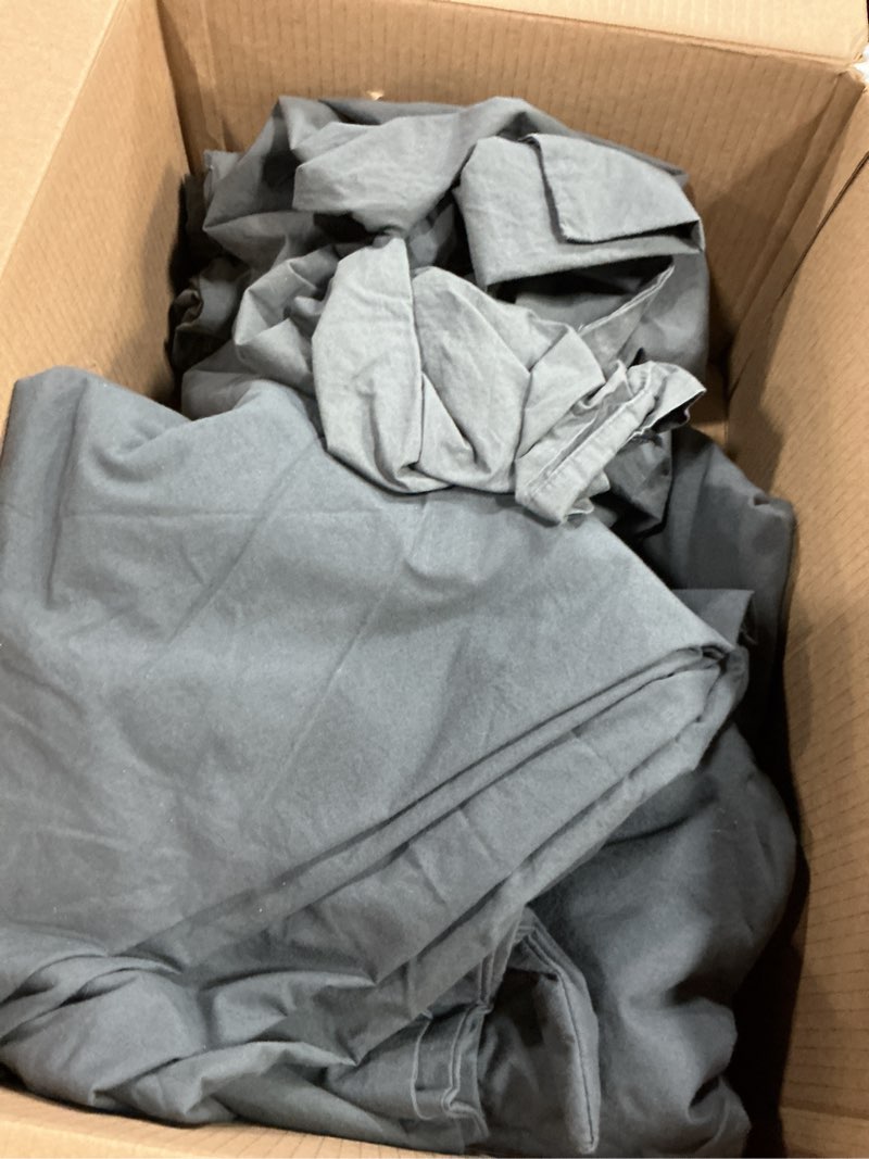 Condition photo showing As Is for organic brushed cotton duvet cover set, king, nightfall