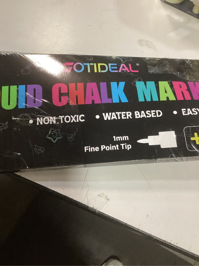 Condition photo showing New/Like New for GOTIDEAL Chalk Markers,Fine Tip Liquid Chalk Markers for Blackboard Chalkboard Calendar Glass Neon Pens, Washable Window markers Paint and Drawing for Car, Auto, Bistro,Mirror Wet Erase 30 Colors