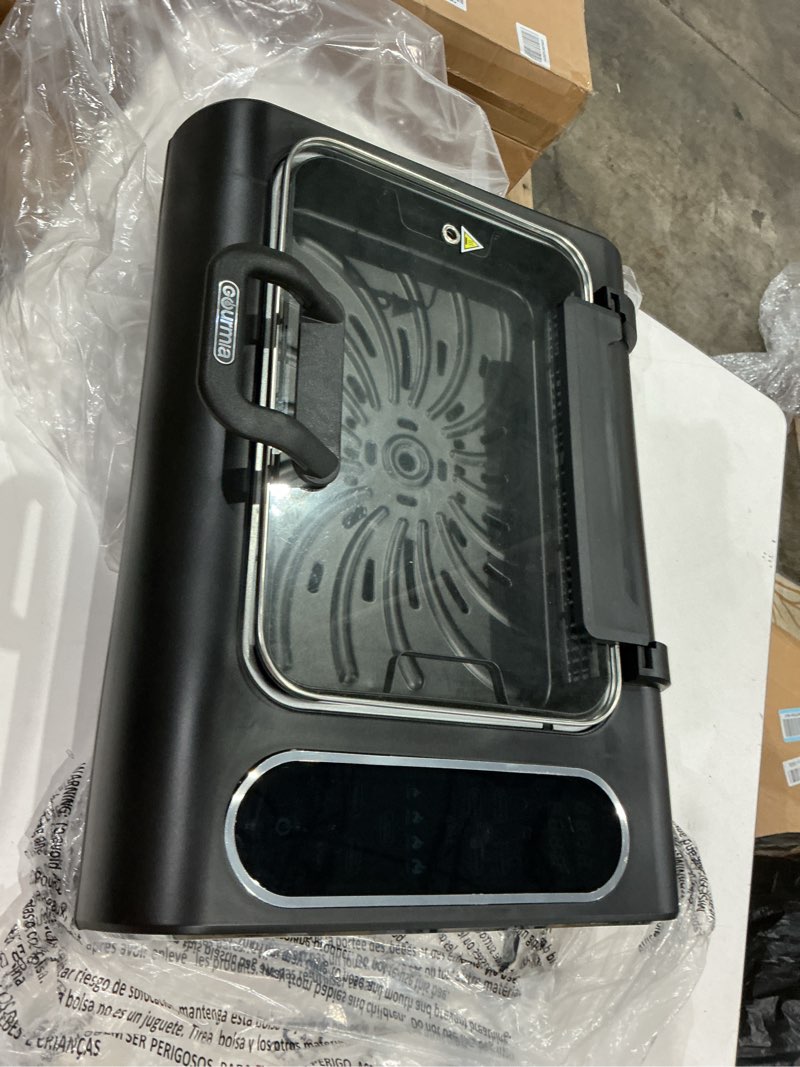 Condition photo showing As Is for similar gourmia smokeless indoor grill & air fryer raclette grill with smoke extracting technology extra-large nonstick cooking electric grill indoor korean bbq style 6 quart foodstation™ air fryer grill 6 qt