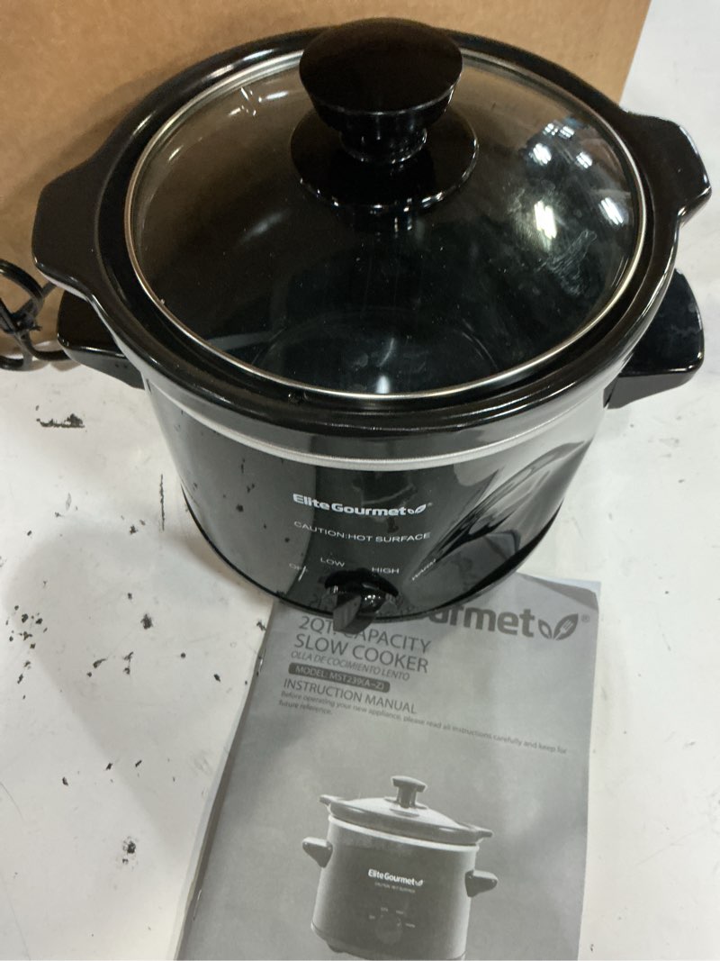 Condition photo showing Good Condition for 2 qt. electric slow cooker with glass