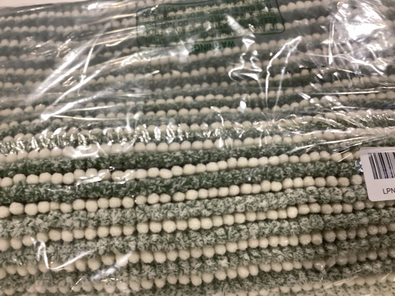 Condition photo showing Good Condition for bsicpro large bathroom rugs, bath mat rug for bath non slip 24 x 70 inches water absorbent chenille bathroom runner rugs floor mats machine washable (green) 70" x 24" green