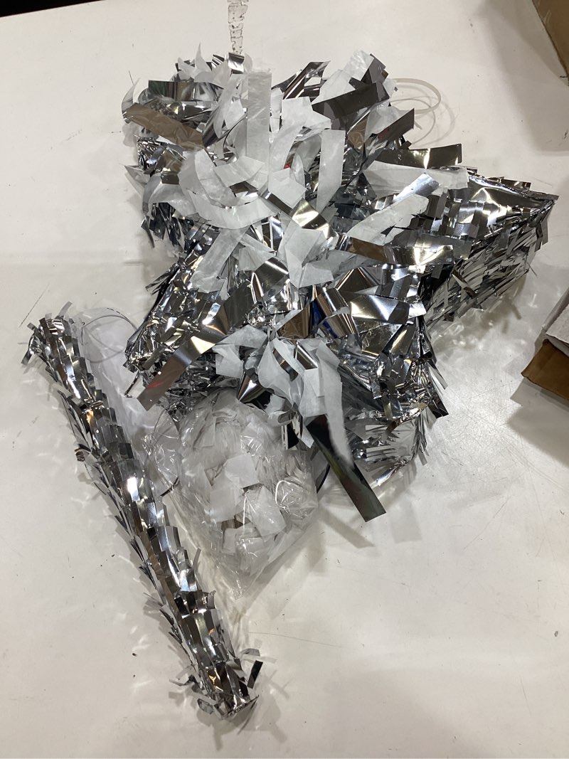 Condition photo showing Good Condition for sratte star piñata with tassel mini silver piñata festive star piñata with stick blindfold confetti foil piñata 12 x 12 x 3 inch for adults anniversary mexican birthday baby shower party