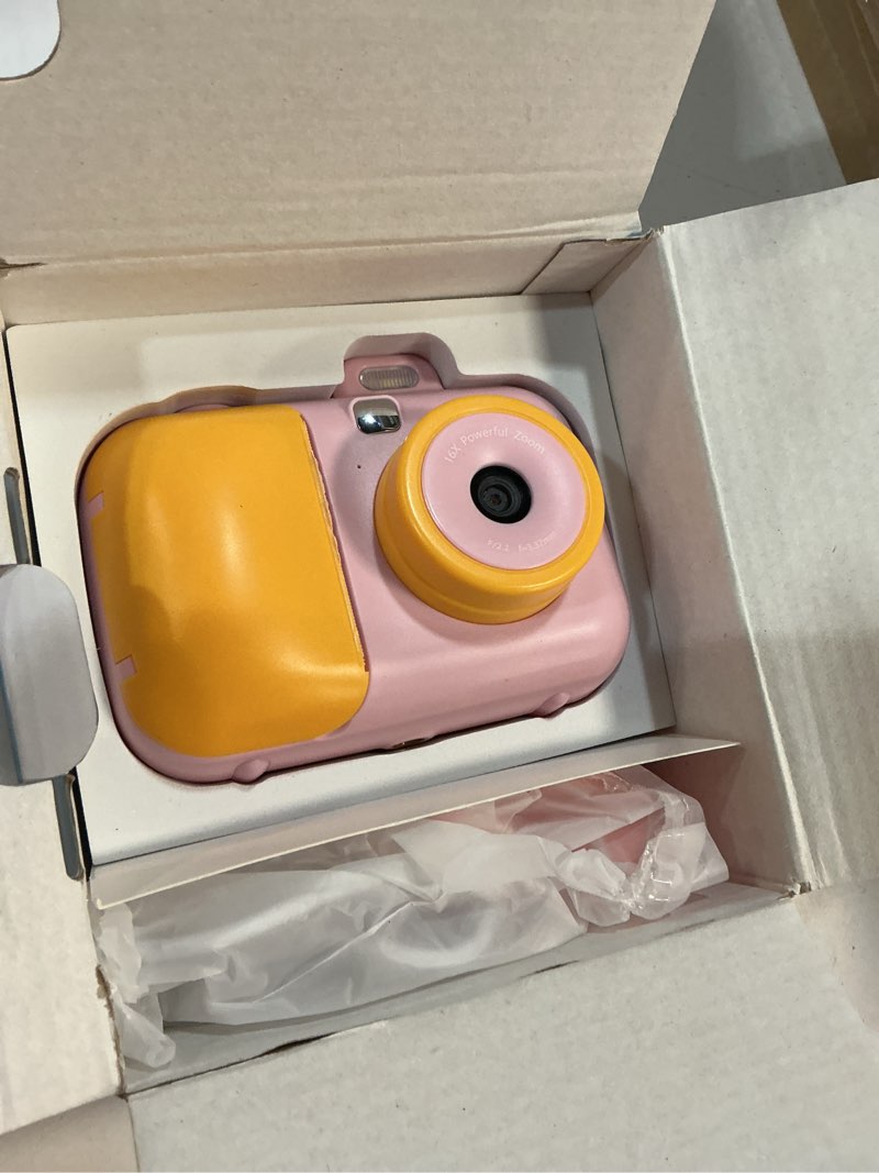Condition photo showing As Is for kids camera instant print for girls boys age 3-12 kids toys, 12mp 1080p kids digital cameras christmas birthday gifts for 4 5 6 7 8 9 10 year old girls, toddler camera pink