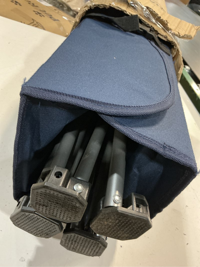 Condition photo showing Good Condition for beach chair with canopy shade, folding camping chair with canopy with cup holder, side pocket for camp, beach, tailgates, fishing - support 330 lbs canopy chair navy blue