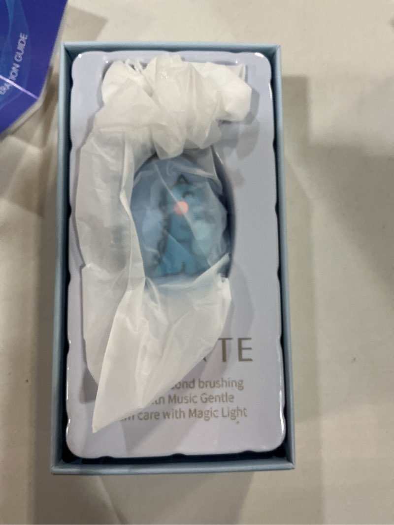 Condition photo showing New/Like New for v-white electric toothbrush kids- ultrasonic u-shaped toothbrushes for teeth whitening - 360° mouth cleansing, hands free gums protection - wireless charging & led light - waterproof ipx7 certified blue 1 count (pack of 1)