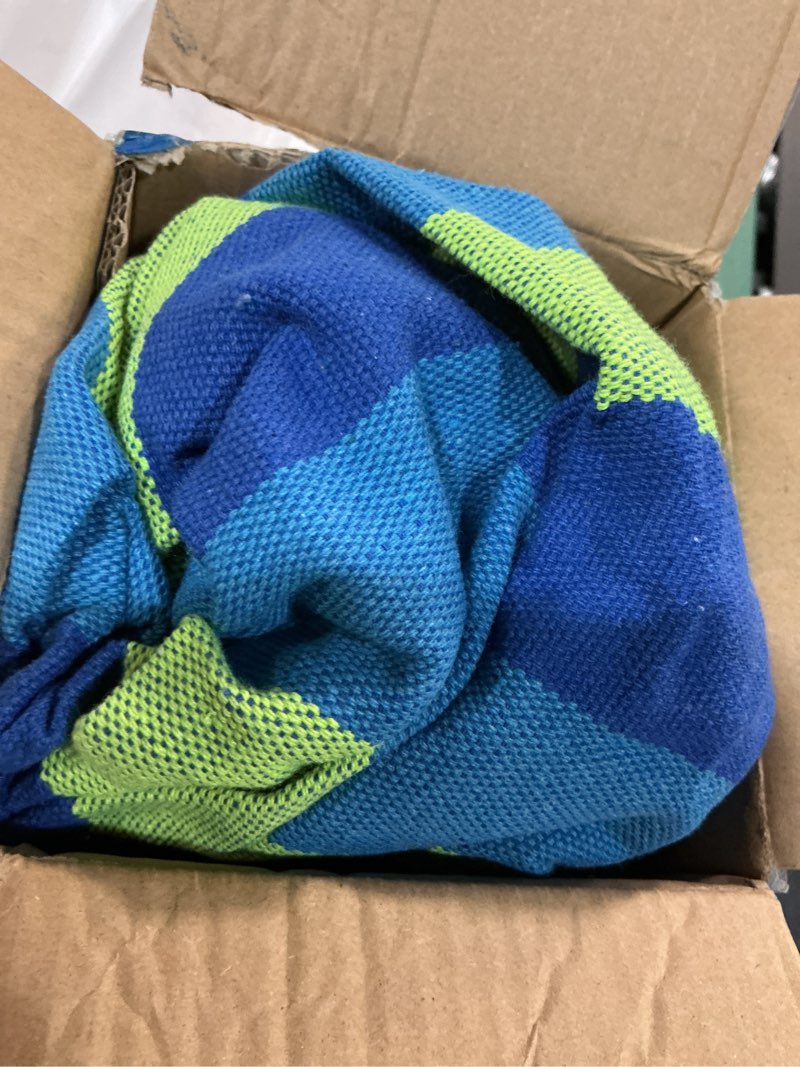 Condition photo showing Good Condition for suncreat portable tree hammock, double hammocks 2 person with outer bag, blue stripe blue & green x-large