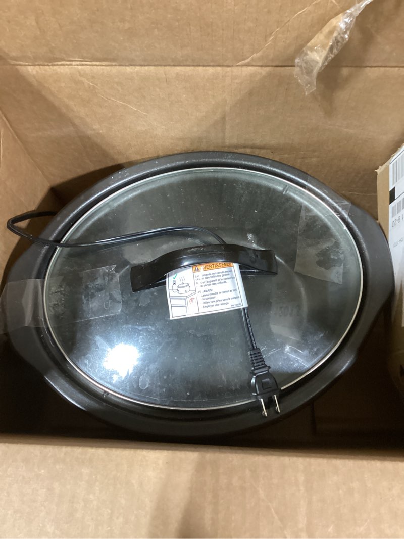 Condition photo showing As Is for Crock-Pot 6 Quart Programmable Slow Cooker with Timer and Auto Food Warmer Setting, Stainless Steel Stainless Steel 6 Quarts