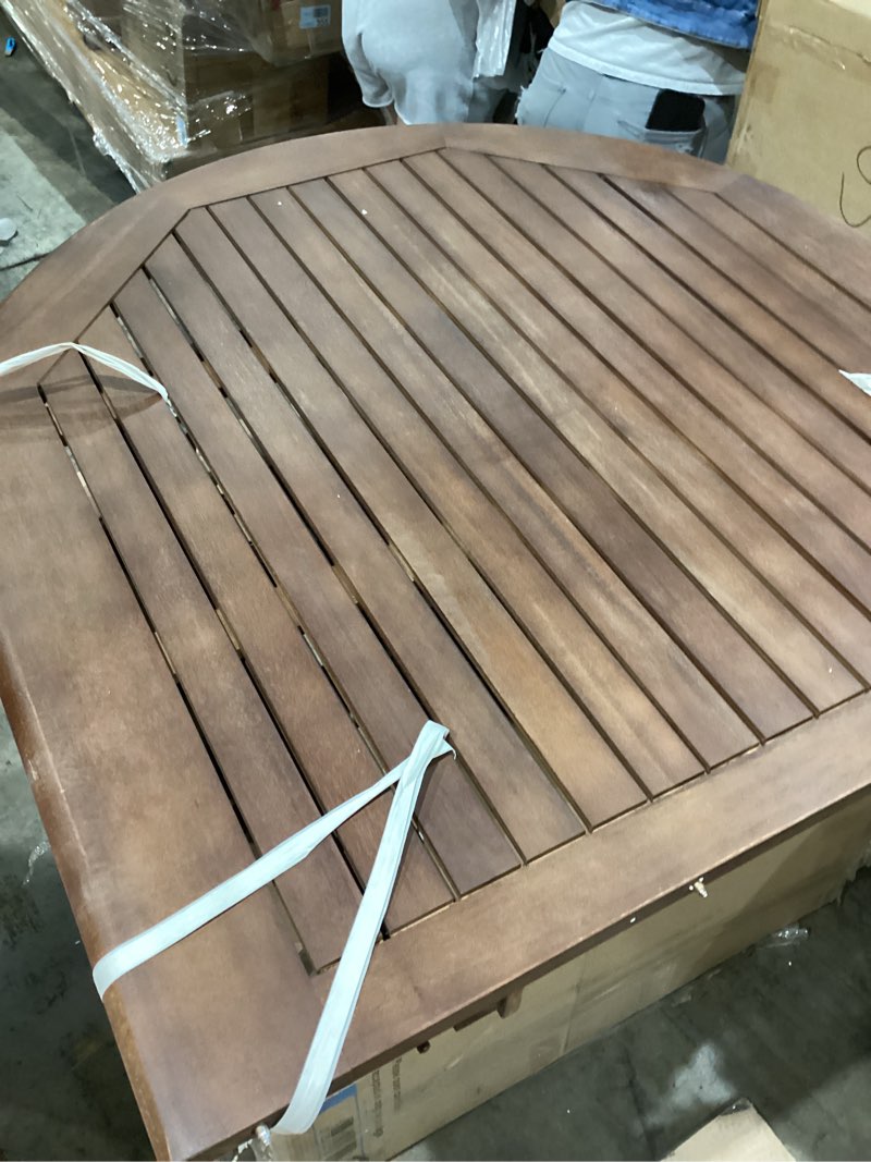 Condition photo showing As Is for international home amazonia patio dining table oval extendable outdoor dining table 35-in w x