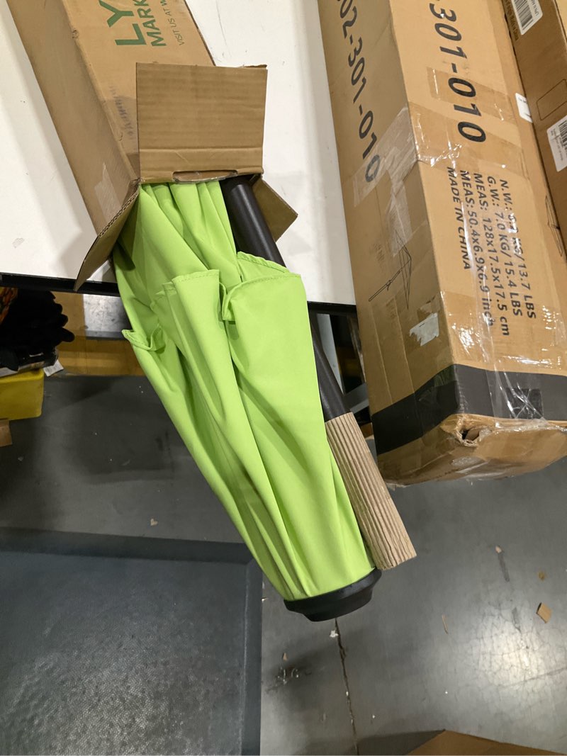 Condition photo showing Good Condition for abba patio 9ft lyon outdoor patio umbrella outdoor table umbrella with crank market umbrella 8 sturdy ribs uv protection waterproof and push button tilt for garden deck backyard pool,lime 9 ft lime
