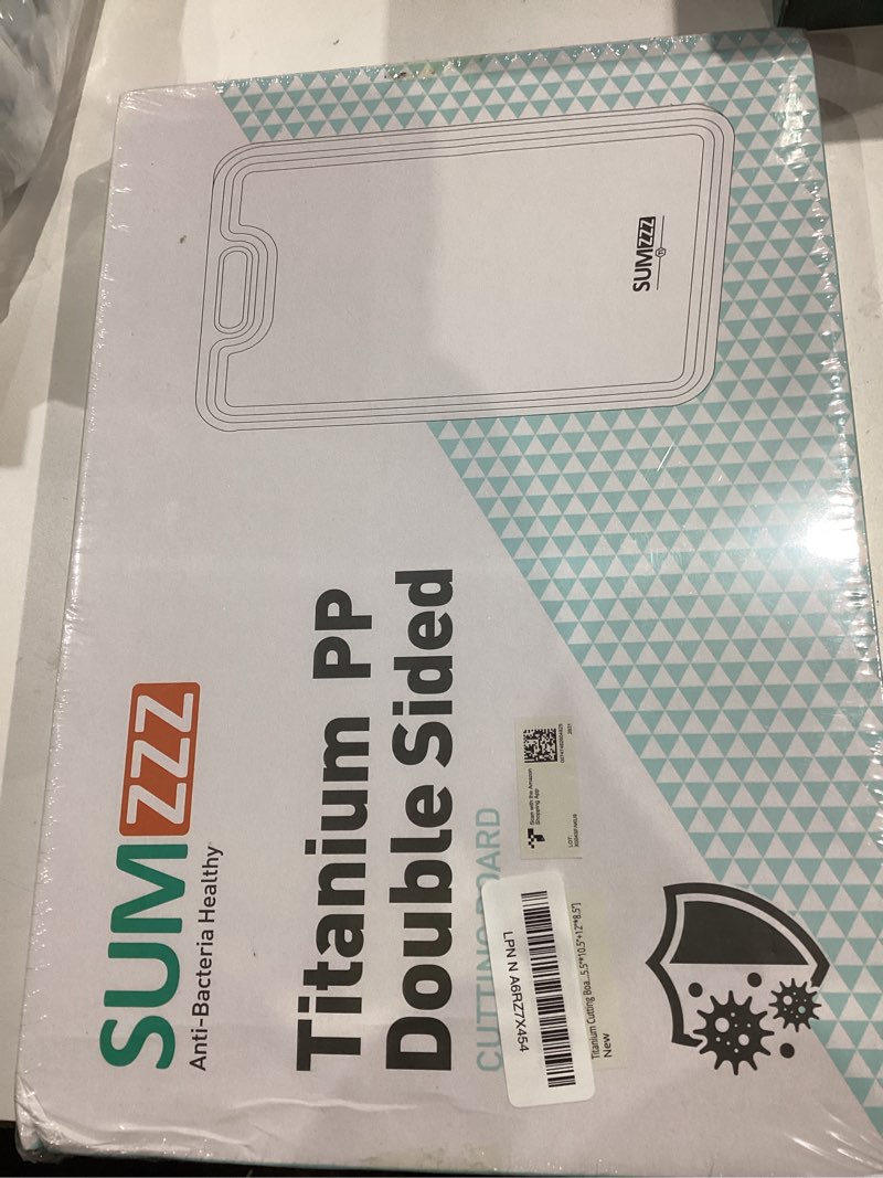 Condition photo showing New/Like New for Titanium Cutting Board Double Sided Food Grade, Pure Titanium/PP for Kitchen, Cutting Board Easy to Clean[15.5”*10.5”+12”*8.5”] Silver Set of 2 (15.5" x 10.5", 12" x 8.5")