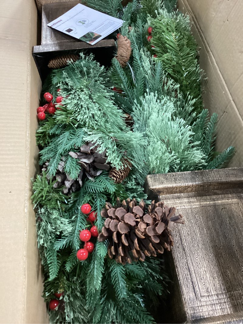 Condition photo showing Good Condition for Jin&Bao 4FT Potted Christmas Tree with 100 Lights, 2 Pack Artificial Xmax Tree Timer Function with Long Pine Cones & Red Berries, 3AA Battery Operated Christmas Decorations for Outdoor, Porch