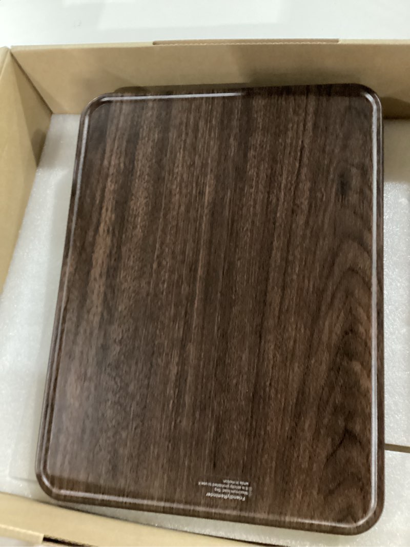 Condition photo showing New/Like New for Wood Car Desk for Laptop, 360° Rotating Wood Cup Holder Table Tray for Drivers and Passengers, Car Accessories Compatible with Tesla Model Y/3/S, Ford F150/Explorer/Maverick & Most Vehicles
