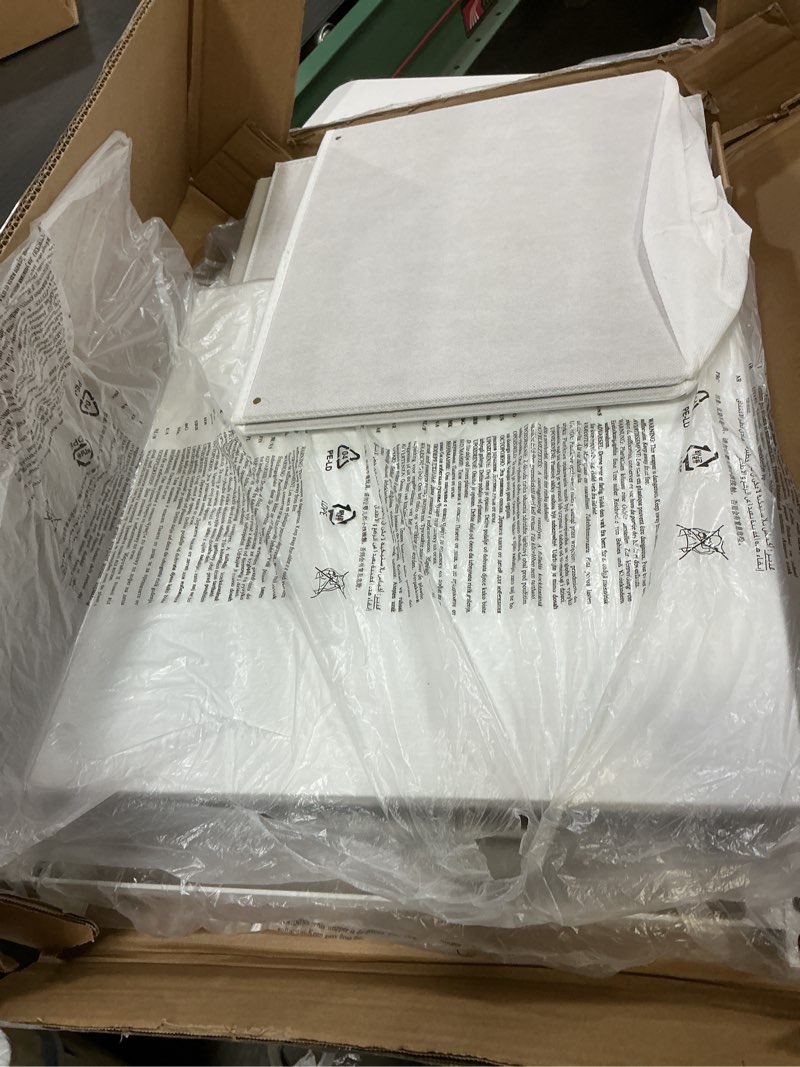 Condition photo showing Good Condition for DEVAISE 2 Drawer Mobile File Cabinet, Rolling Printer Stand with Open Storage Shelf, Fabric Vertical Filing Cabinet fits A4 or Letter Size for Home Office, White