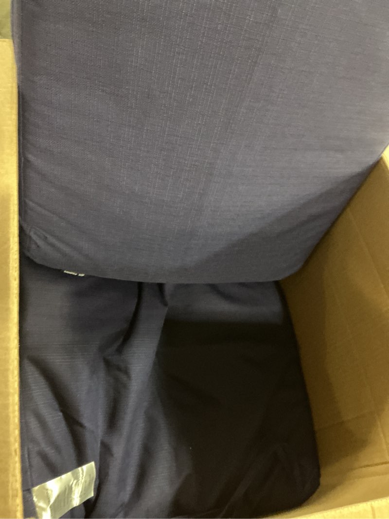 Condition photo showing Good Condition for favoyard outdoor deep seat cushion set, 24 x 24 inch rainproof & 3-year fade resistant patio furniture cushions, removable seat bottom & back cushion covers with ties for chair, sofa, couch, blue blue seat 24x24 in + back 24x20 in