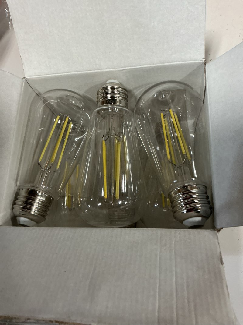 Condition photo showing Good Condition for bort st58/st19 vintage led edison bulbs, 6w equivalent 60w filament light bulbs, dimmable 700lm, e26 base led bulbs, clear plastic (daylight white, 6 pack) daylight white 6 pack