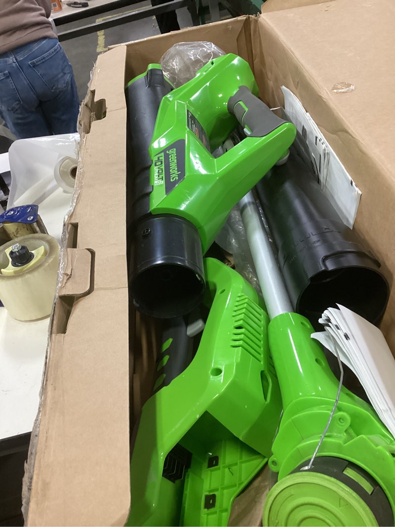 Condition photo showing As Is for Greenworks 40V Lawn Care Combo Kit, Trimmer & Blower for Edging & Leaf Cleanup, 2.0Ah Battery & Charger (Gas-Free Yard Duo) 40V Trimmer + Blower (2.0Ah)