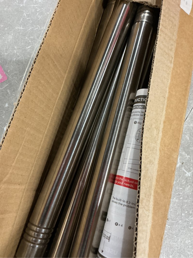 Condition photo showing Good Condition for silver long curtain rodtension shower curtain rods 30 to 88 inch adjustable spring heavy duty rods for bathroom windows outdoor no drill no slip stainless steel silver 30-88“