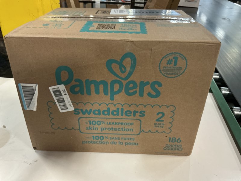 Condition photo showing New/Like New for ((Size 2 ))Pampers Swaddlers Diapers 186 Count 