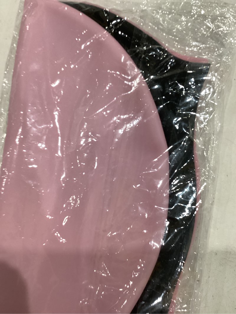 Condition photo showing Good Condition for extra large swim cap for kids - silicone, swim cap for long/short hair and braids/dreadlocks, girls/boys 6-14 medium 2 pack black + pink