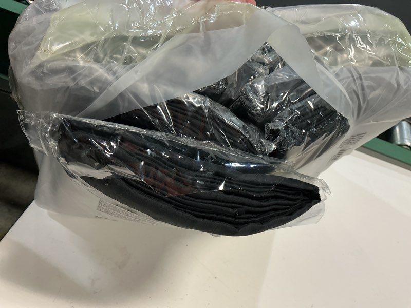 Condition photo showing New/Like New for 8 packs black tablecloths 60x102 inch rectangular table cloths for 6 foot rectangle tables, wrinkle resistant washable polyester fabric tablecloth for dining wedding buffet party banquet black 8 pack - 60 x 102 inch