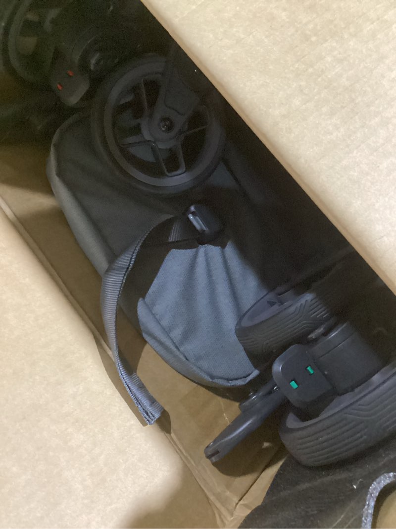 Condition photo showing Good Condition for uppababy minu v3 travel stroller - lightweight + compact design - one-hand fold + unfold - from birth + overhead compatible - greyson (charcoal mélange/carbon frame/saddle leather)