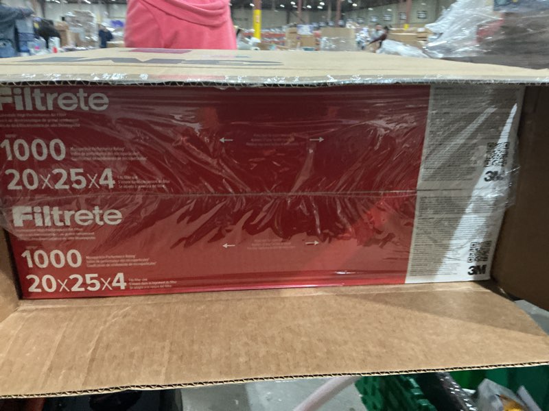 Condition photo showing New/Like New for filtrete nadp03-2pk-2 08189005996 mpr 1000 20 x 25 x 4 (4-3/8 actual depth) micro allergen defense deep pleat hvac air filter, uncompromised airflow, 2-pack, 20x25x4, no color, 2 count 20x25x4 mpr 1000