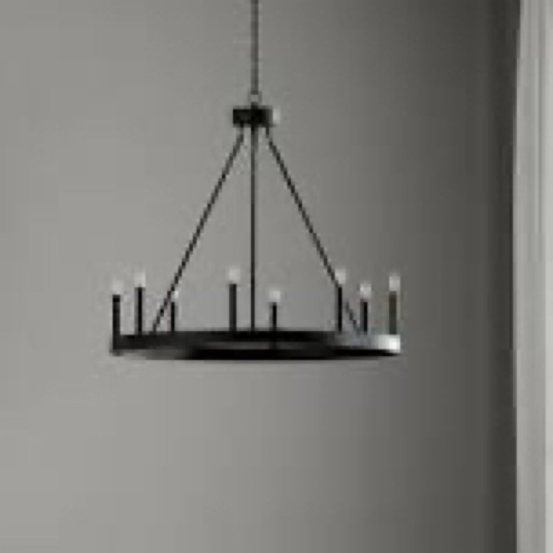 allen + roth dalton 8 -light matte black transitional bare bulb for use in bathrooms, bedrooms, dining rooms, foyers, kitchens, living rooms chandelier