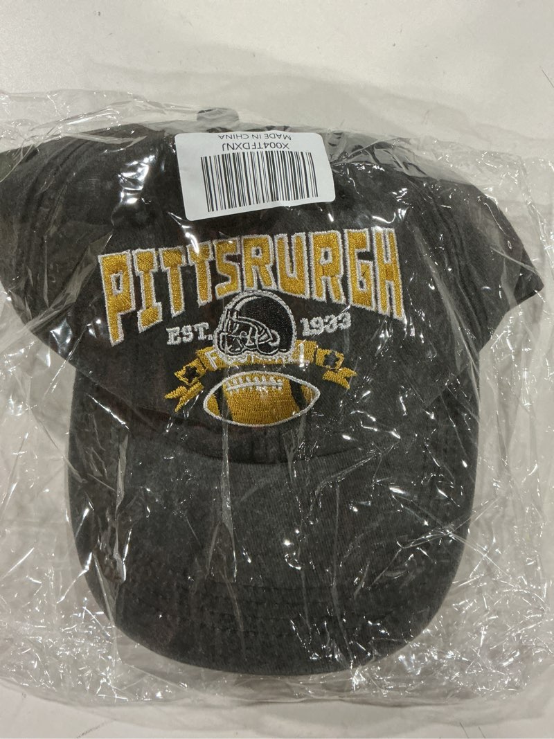 Embroidered City Football Pittsburgh S Hat Vintage Washed Cotton Denim Hat Adjustable Baseball Cap f