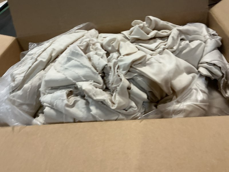 Condition photo showing Good Condition for 7 Pieces Tufted Bed in a Bag Queen Comforter Set with Sheets Beige, Soft and Embroidery Shabby Chic Boho Bohemian, Luxury Solid Color with Diamond Pattern, Jacquard Tufts Bedding Set for All Season Beige Queen-7 Pieces