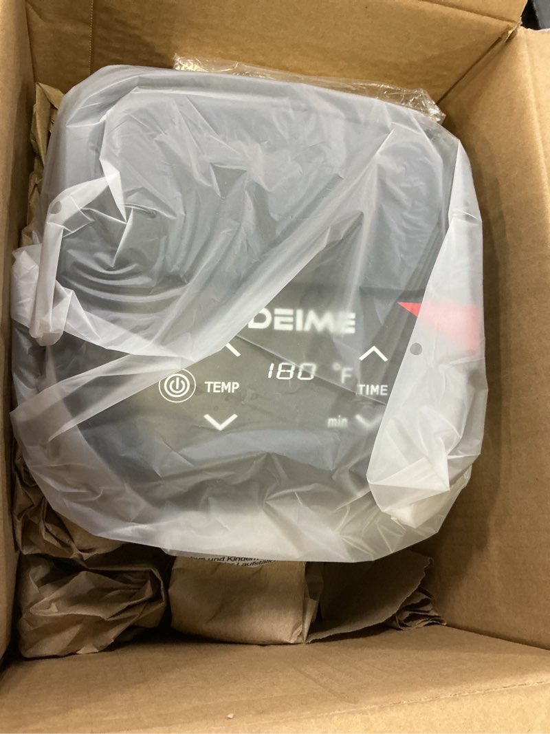 Condition photo showing Good Condition for DEIME Air Fryer, Small Digital 3 Qt Airfryer Space Saving Compact, Bake, Reheat, Roasts for Quick Easy Meals, Mini Compact & Quiet, Nonstick & Dishwasher Safe Basket (Black) Black-3QT