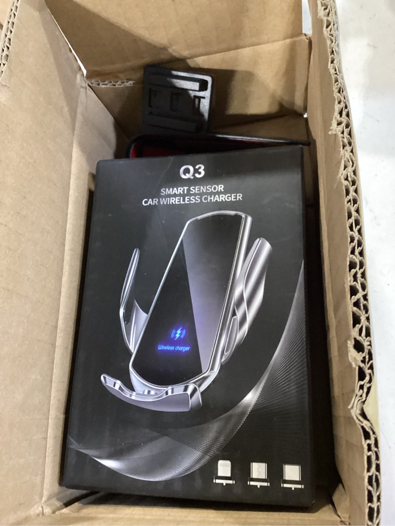 Condition photo showing As Is for car phone mount fit for chevrolet corvette c8 2020-2025, cell phone holder for center console navigation screen, handsfree car phone stand, with wireless charger holder - style c