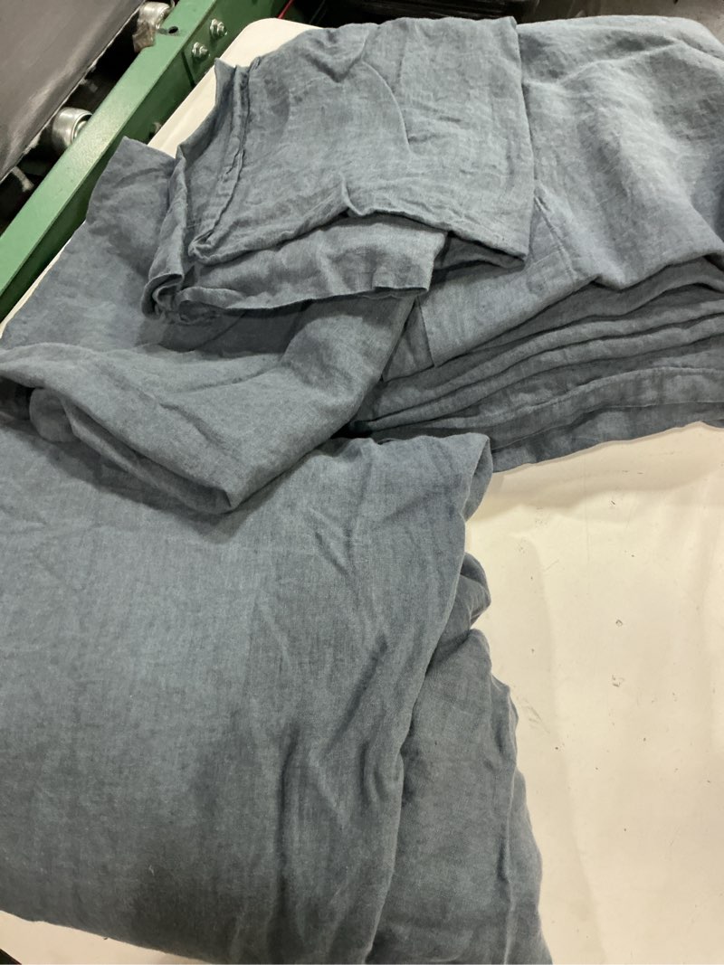Condition photo showing Good Condition for quince, organic linen sheet set/king/charcoal