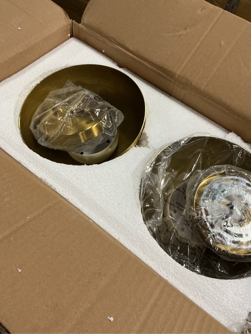 Condition photo showing Good Condition for LMS 2-Pack Brushed Gold Pendant Lights, Modern Pendant Light with Milky Globe Glass Shade, Adjustable Hanging Lighting Rod for Kitchen Island Dining Room Bedroom, LMS-186BG2PK Gold 8" White Glass, 2 pack