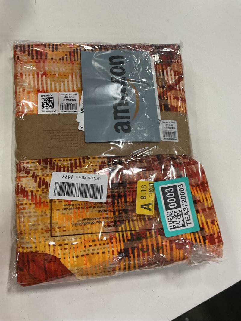 Condition photo showing New/Like New for Maison d' Hermine Table Cloth Rectangle Table 100% Cotton 70 x 140 Inches Fall Tablecloth Reusable Everyday Use for Thanksgiving Christmas Decorations Dining Farmhouse Party (Thanksgiving Tartan) 131 - Thanksgiving Tartan 140" x 70" (Rectangular)