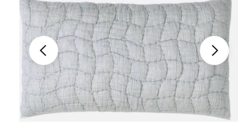 pottery barn cloud linen cotton quilted king size sham chambray new with tags