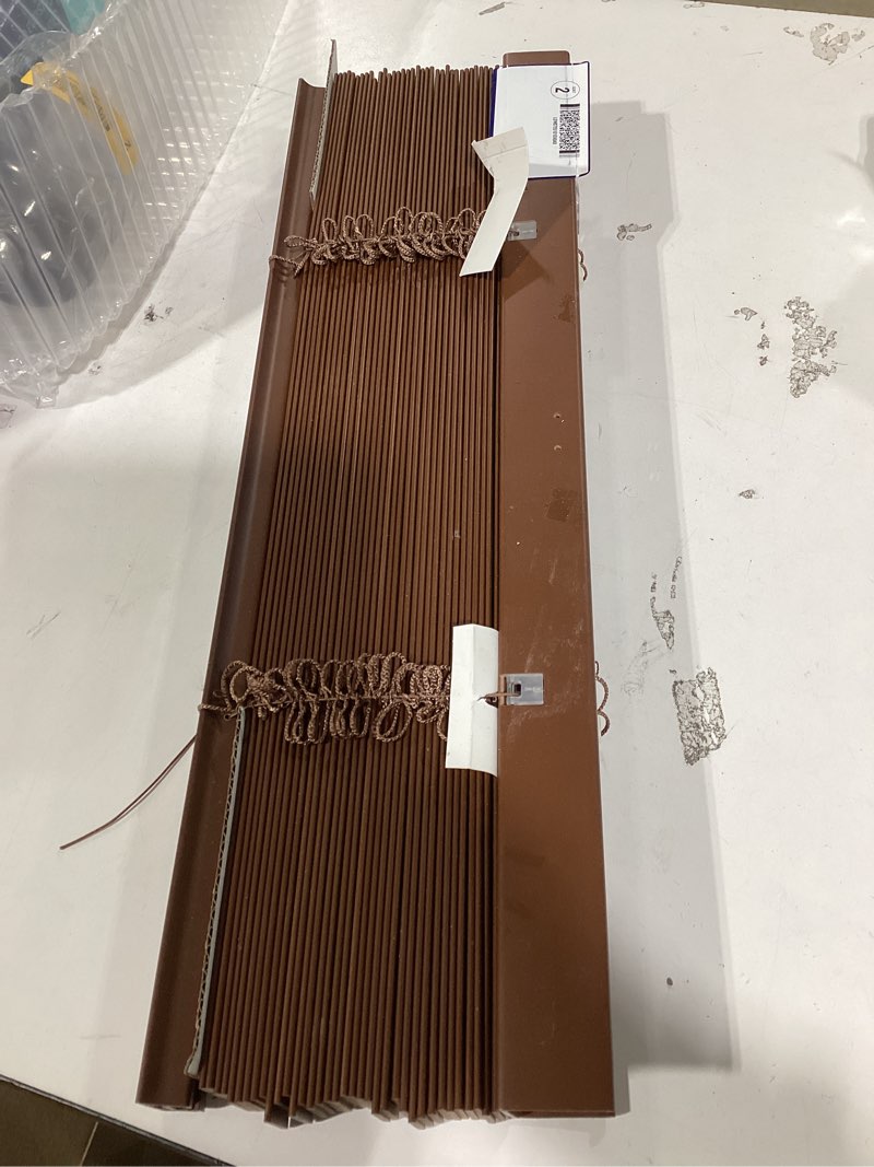 Condition photo showing Good Condition for touch the image to zoom in                      2 inch wood blinds, wooden window shades privacy blackout blinds for indoor windows
