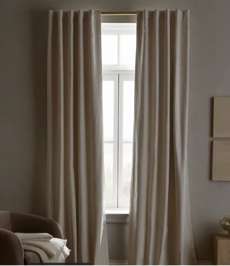 textured cotton true blackout curtain 48x108”. 1 panel