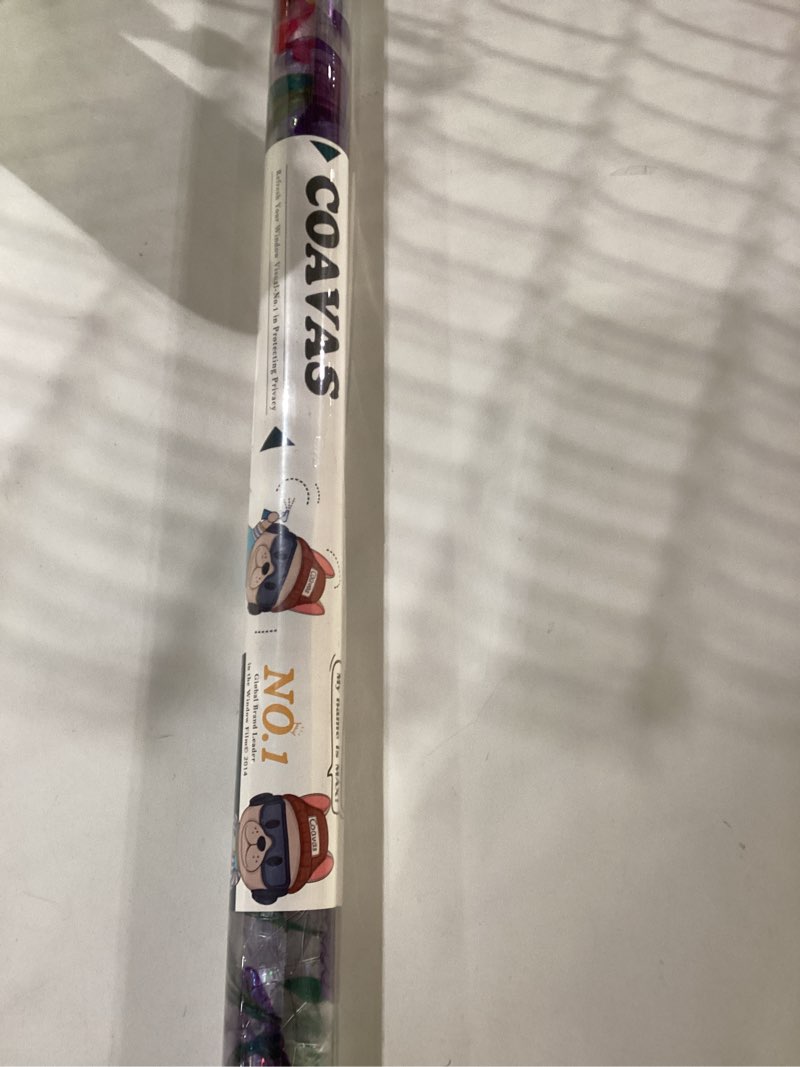 Condition photo showing New/Like New for Coavas Window Privacy Film, Stained Glass Window Film Decorative, Rainbow Static Cling Windows Coverings Film, Floral Non-Adhesive Sun Blocking Decals for Home Bathroom Door, Daisy, 35.4" x 78.7" 35.4 x 78.7 Inch Multicolor