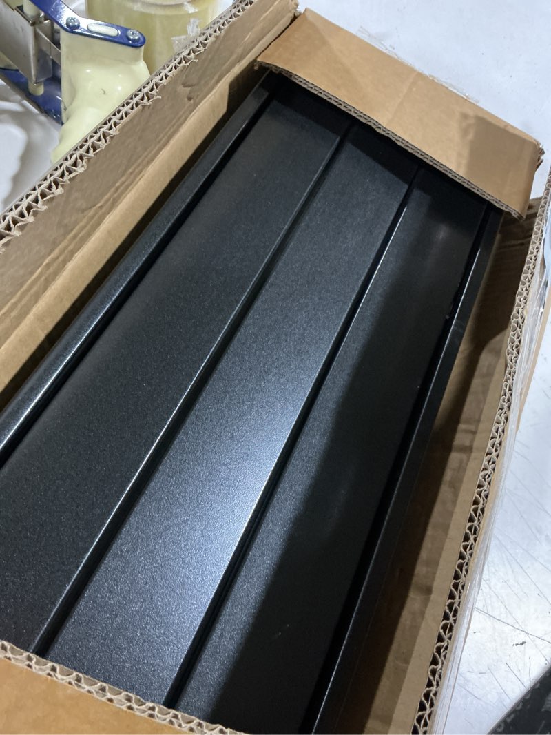 Condition photo showing As Is for metal tabletop board for wagons cart,foldable table 29"×18" heavy duty for wagon,alloy board with load capacity 68lbs,camping essential and gear for outdoor party with family and friends(black) black 29"×18"
