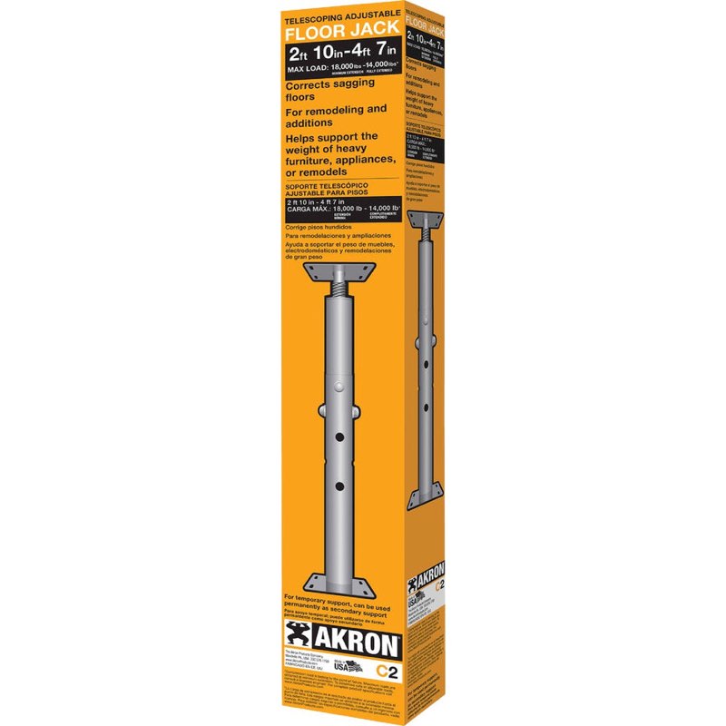 AKRON FLOOR JACK 2 FT. 10 IN. TO 4 FT. 7 IN. 14,000 LB. CAPACITY STEEL FLOOR JACK